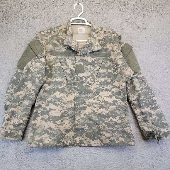 US Army Combat Uniform Jacket Mens Medium Regular Digital Camo Zip Field Shirt A - Picture 1 of 9